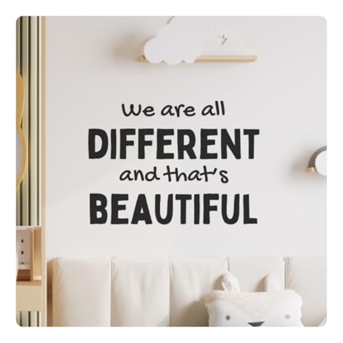 My Vinyl Story - We are All Different - Inspirational Motivational Wall Decal Sticker Quote Art Decor Positive Saying Classroom Kids Room Library, Removable