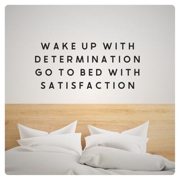 My Vinyl Story - Wake Up with Determination - Inspirational Motivational Wall Decal Sticker Quote Art Decor Saying for Daily Reminder Home Office Gym Bedroom, Removable