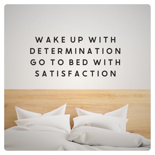 My Vinyl Story - Wake Up with Determination - Inspirational Motivational Wall Decal Sticker Quote Art Decor Saying for Daily Reminder Home Office Gym Bedroom, Removable