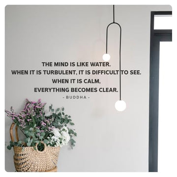 My Vinyl Story -The Mind is Like Water - Inspirational Motivational Buddha Wall Decal Sticker Quote Art Decor Saying Positive Affirmation Zen Home Yoga Bedroom, Removable