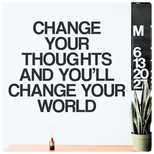 My Vinyl Story - Change Your Thoughts Wall Decal - Inspirational Sticker Quote, Motivational Vinyl Word Art Decor for Home Office, Classroom, Affirmation - Easy to Apply, Removable