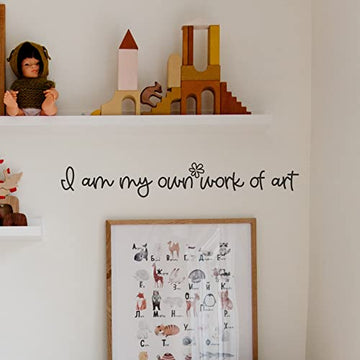 I am My own Work of Art Daisies Inspirational Wall Decal Motivational Office Decor Quote Inspired Motivated Positive Focused Wall Art Vinyl Wall Decal School Classroom Words and Saying Gift