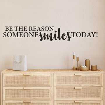 Be The Reason Someone Smiles Today Inspirational Wall Decal Vinyl Sticker Quote Wall Art for Motivation Positivity Encouragement Home Office Classroom Decor