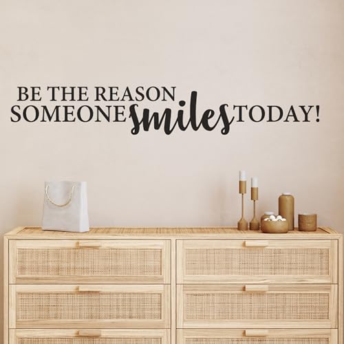 Be The Reason Someone Smiles Today Inspirational Wall Decal Vinyl Sticker Quote Wall Art for Motivation Positivity Encouragement Home Office Classroom Decor