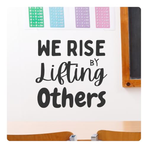My Vinyl Story - We Rise by Lifting Others - Inspirational Motivational Wall Decal Sticker Quote Art Decor Positive Saying Classroom Kids Room Library, Removable