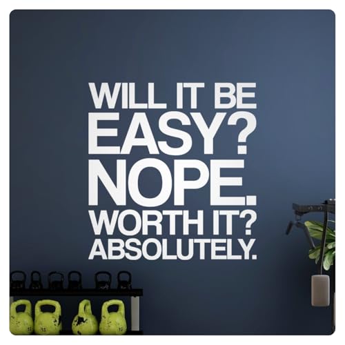 My Vinyl Story - Will It Be Easy Wall Decal - Motivational Sticker Quote, Inspirational Vinyl Art Decor Saying for Home Gym, Fitness, Workout, Office - Easy to Apply, Removable