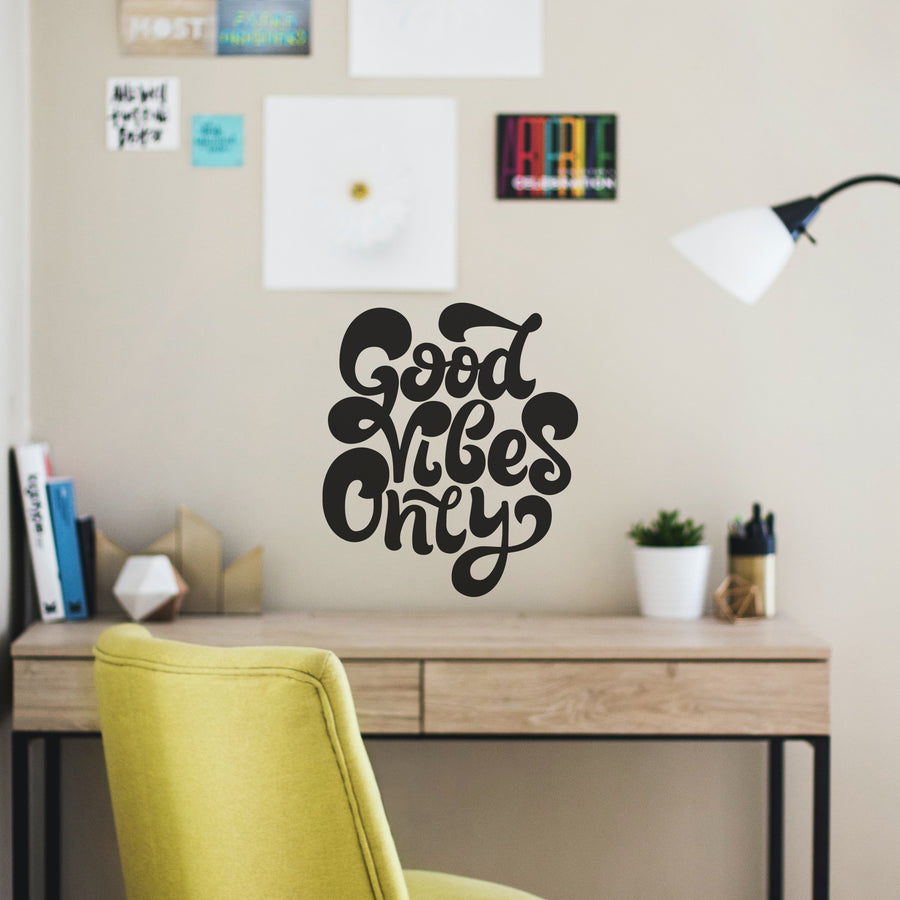 Good Vibes Only Inspirational Wall Decals for Bedroom Motivational Decal Quote Positive Kids Word Sayings Sticker Home Office Sign Classroom Decor Art Removable Vinyl Decorations