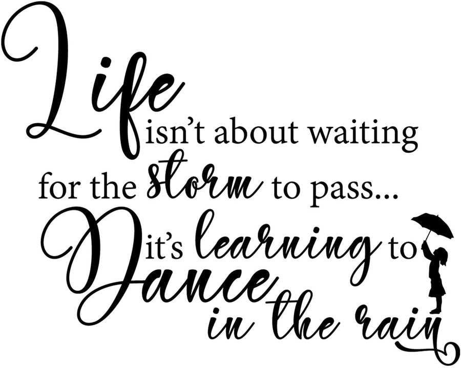 Life Isnt About Waiting for The Storm to Pass Its Learning to Dance in The Rain Wall Decal Sticker
