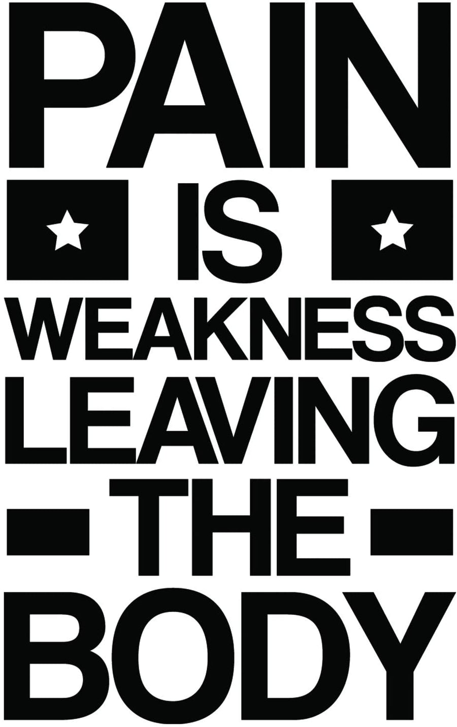 Pain is Weakness Leaving The Body Wall Decal Sticker