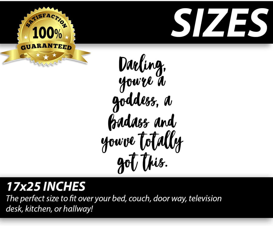 Darling You're a Goddess, a Badass and You've Totally Got this Wall Decal Sticker