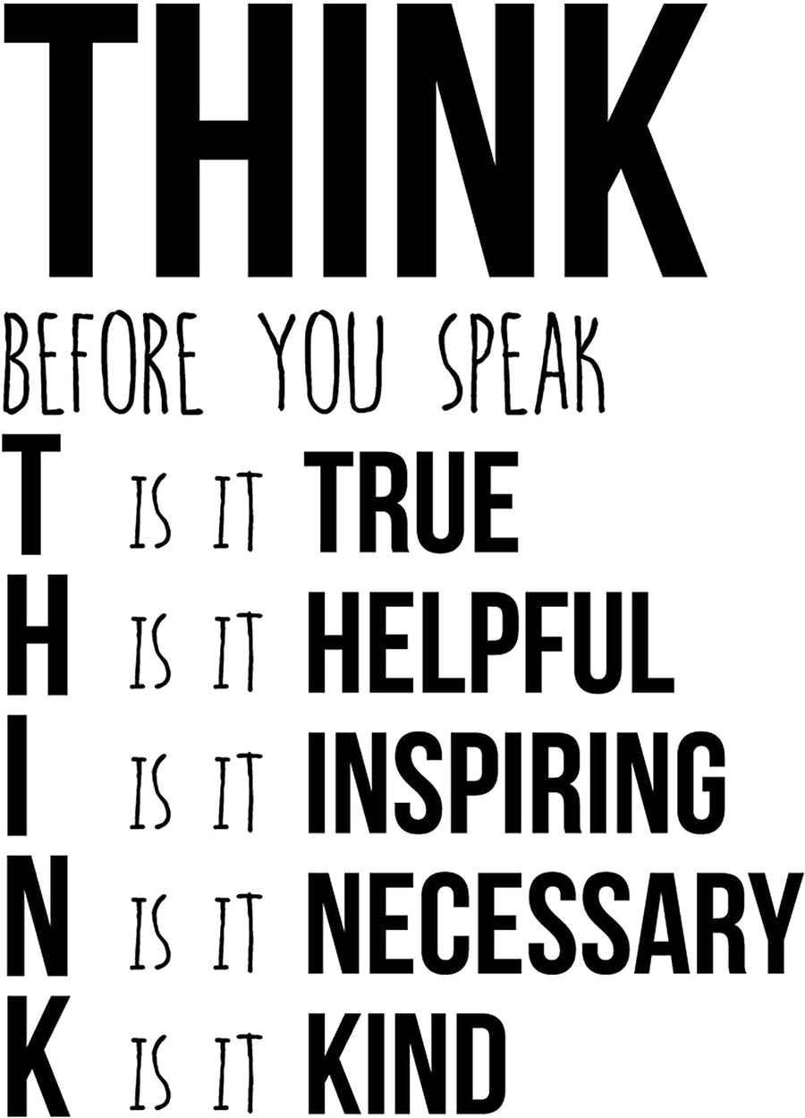 Think Before You Speak Wall Decal Sticker