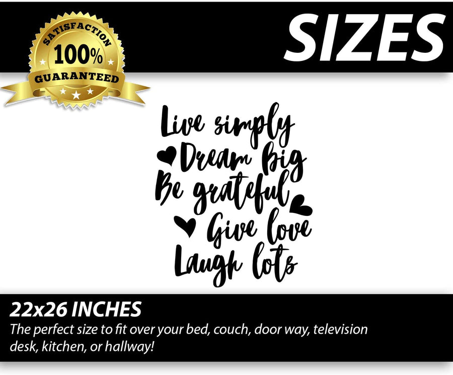 Live Simply Dream Big Be Grateful Give Love Laugh Lots Wall Decal Sticker