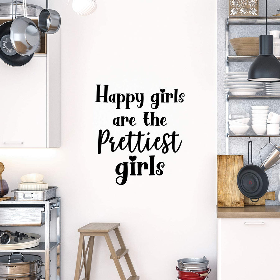 Happy Girls are The Prettiest Girls Wall Decal Sticker