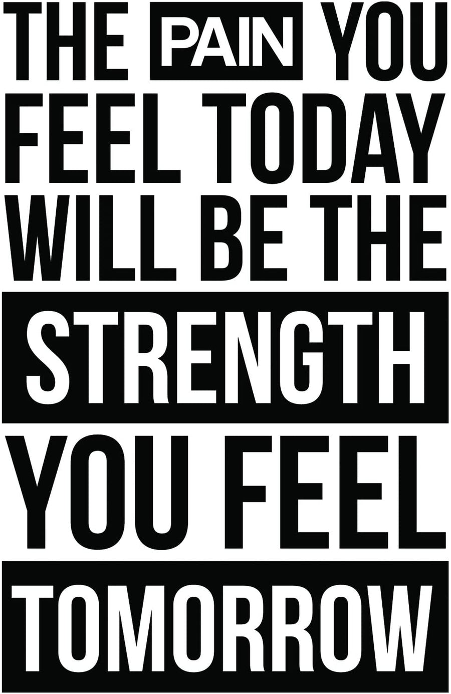 The Pain You Feel Today Will Be The Strength You Feel Tomorrow Wall Decal Sticker