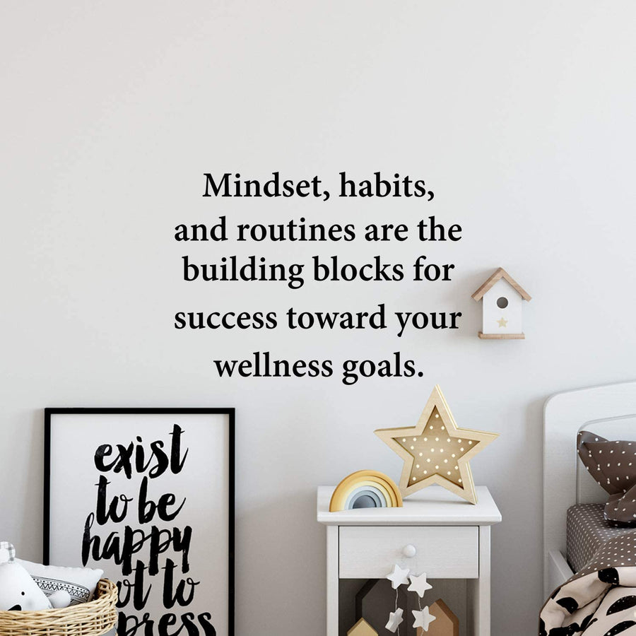 Mindset Habits and Routines Are The Building Blocks For Success Toward Your Wellness Goals Wall Decal Sticker