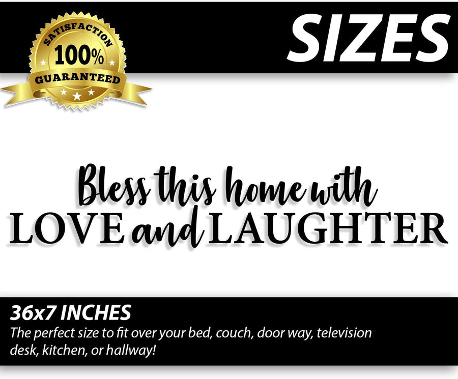 Bless This Home with Love and Laughter Wall Decal Sticker