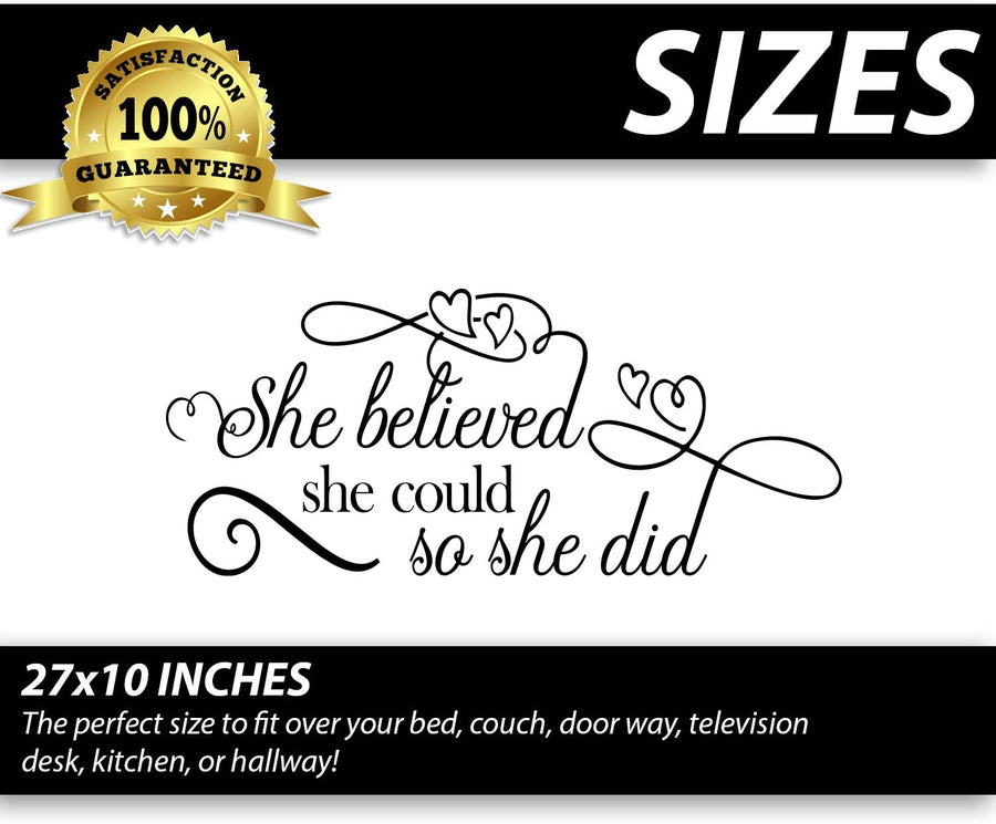 She Believed She Could So She Did Wall Decal Sticker