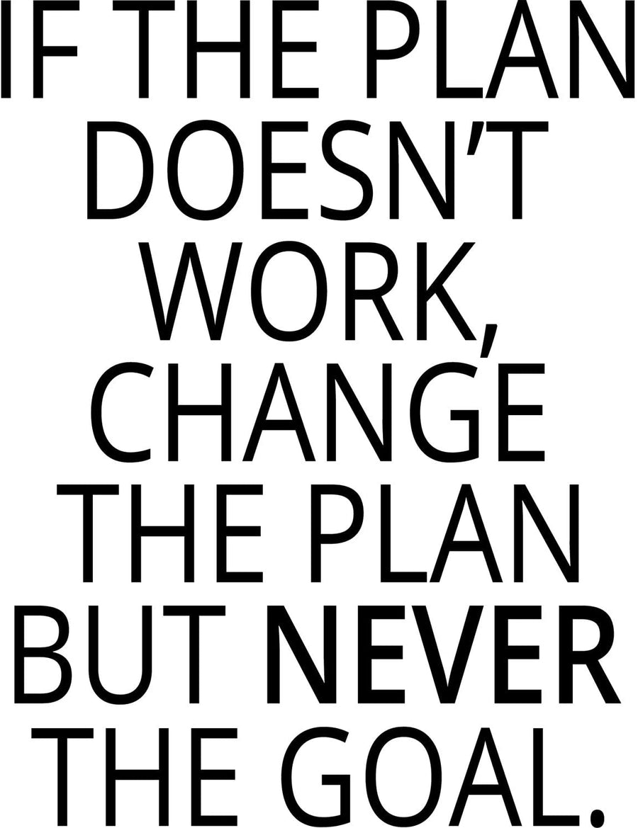 If The Plan Doesn't Work Change The Plan But Never The Goal Wall Decal Sticker