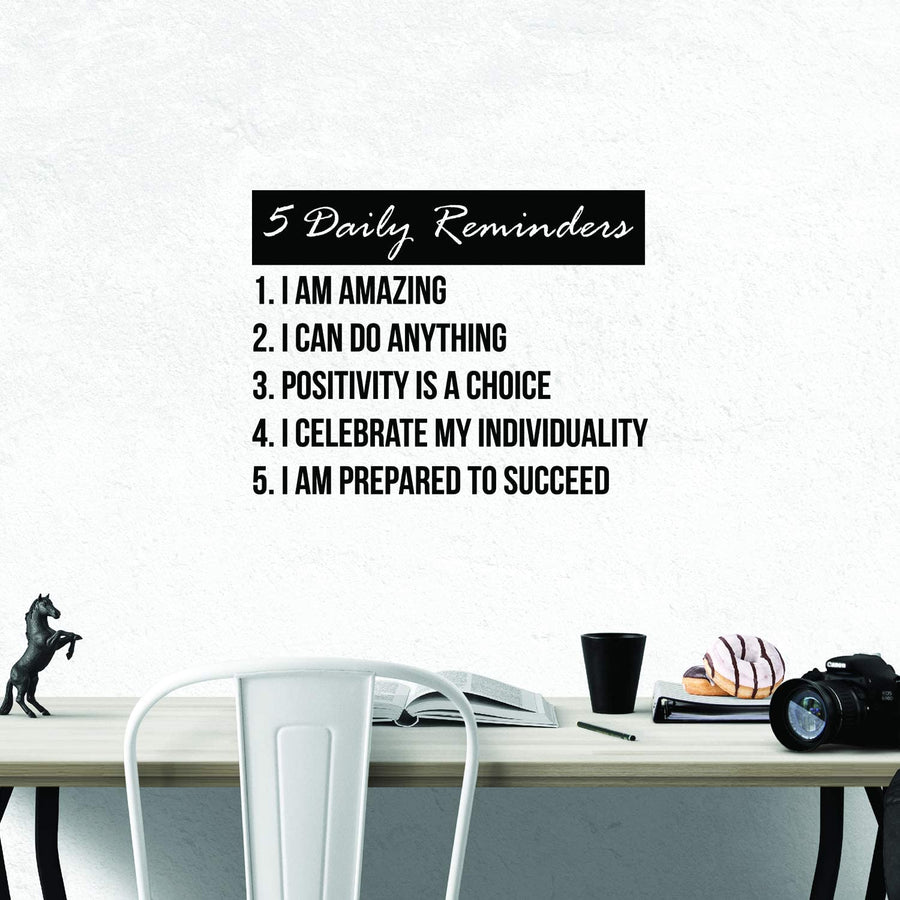5 Daily Reminders Wall Decal Sticker