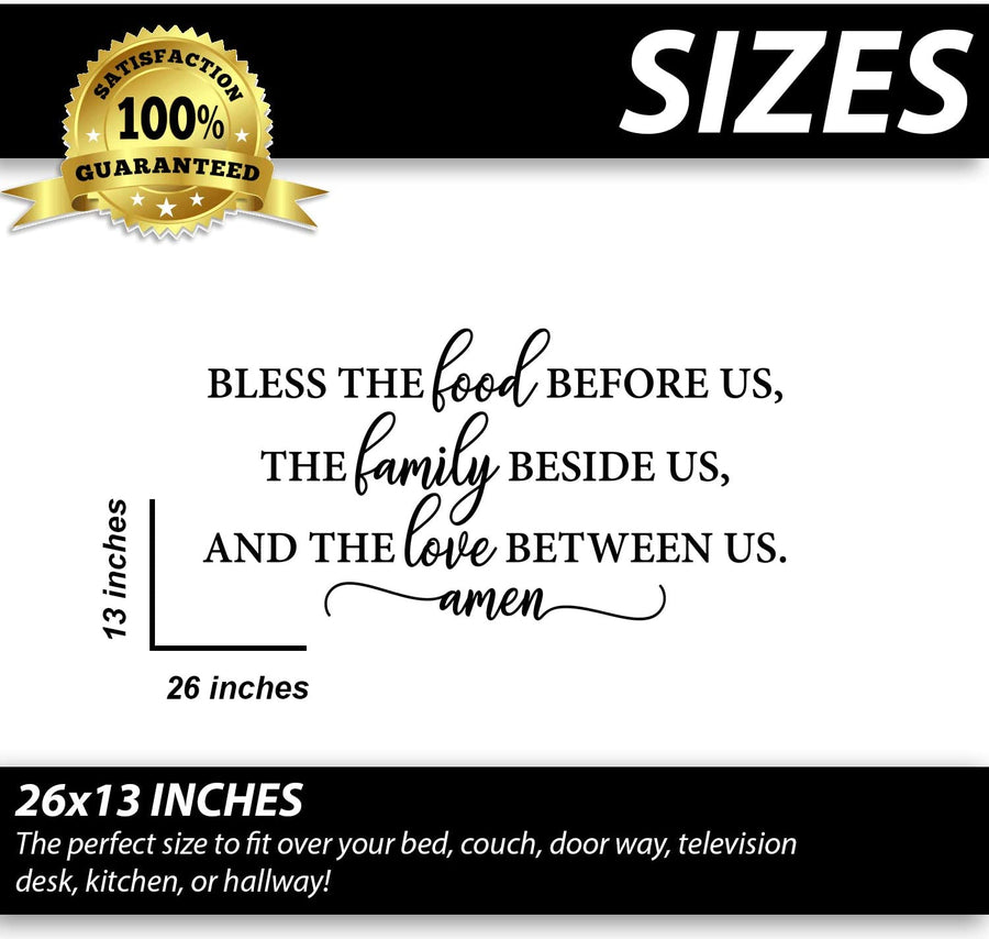 Bless The Food Before Us, The Family Beside Us, and the Love Between Us Wall Decal Sticker