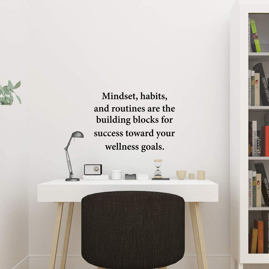 Mindset Habits and Routines Are The Building Blocks For Success Toward Your Wellness Goals Wall Decal Sticker