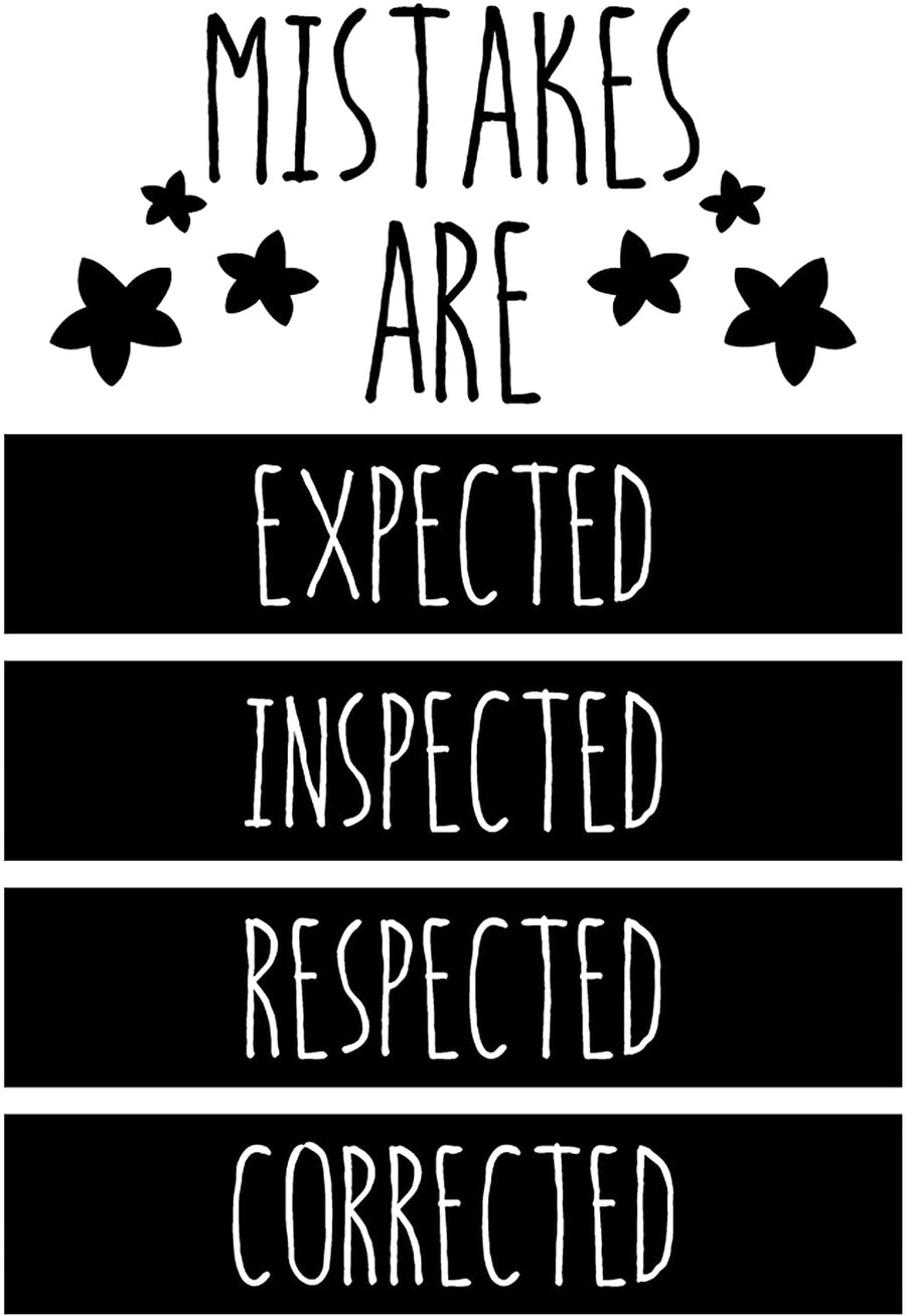 Mistakes are Expected Inspected Respected Corrected Wall Decal Sticker