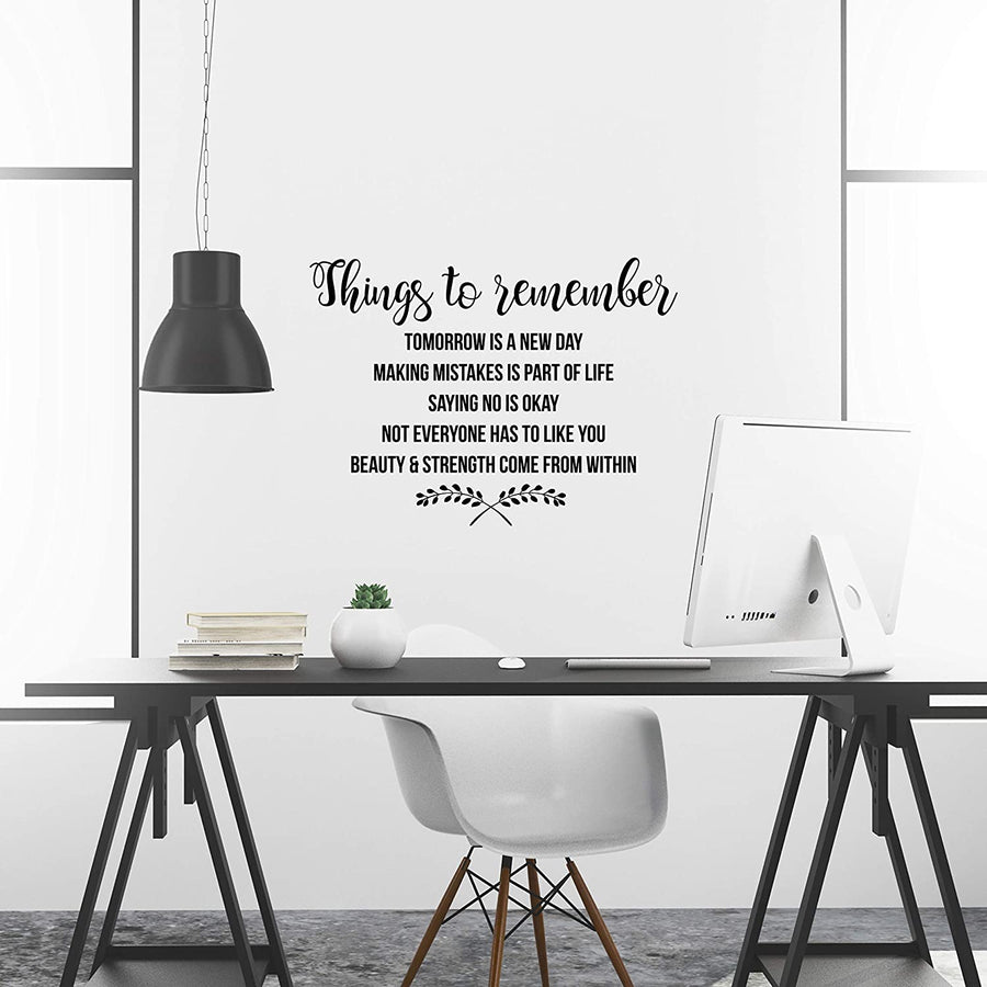 Things to Remember Wall Decal Sticker