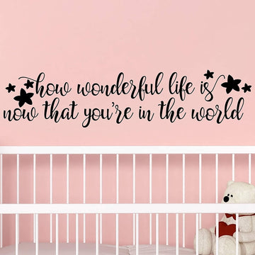 How Wonderful Life is Now That You're in The World Wall Decal Sticker