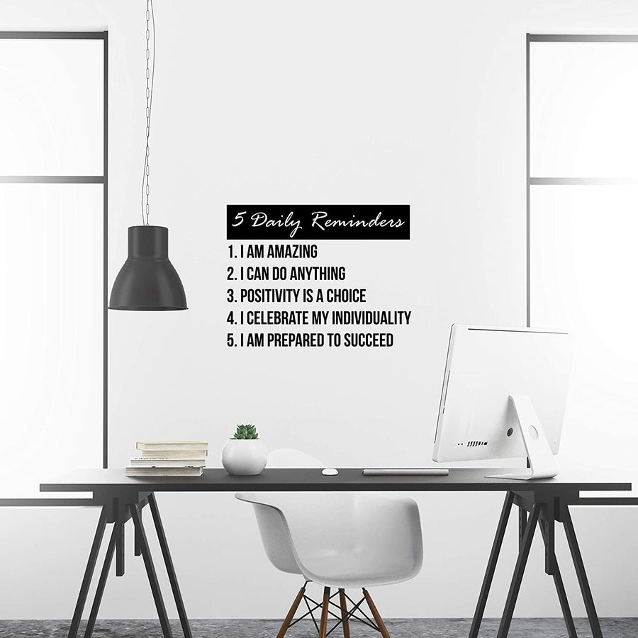 5 Daily Reminders Wall Decal Sticker