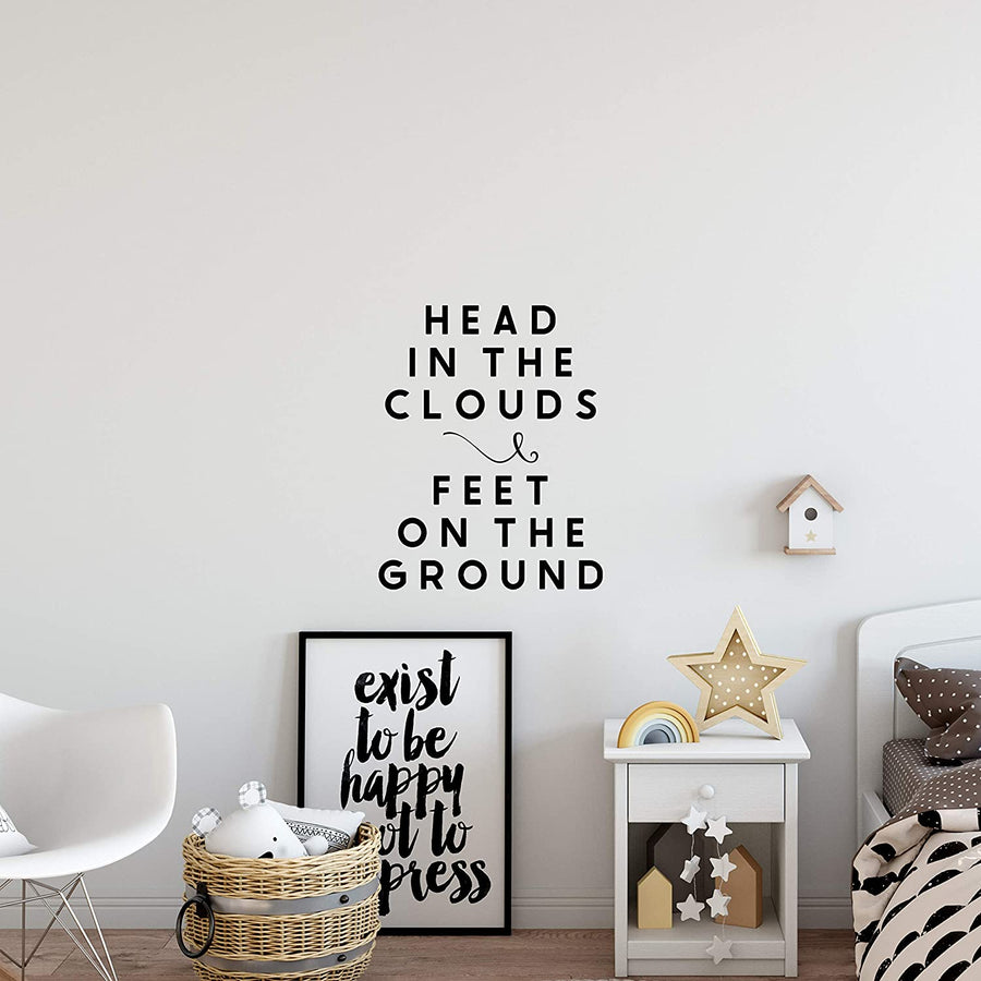 Head in The Clouds Feet On The Ground Wall Decal Sticker
