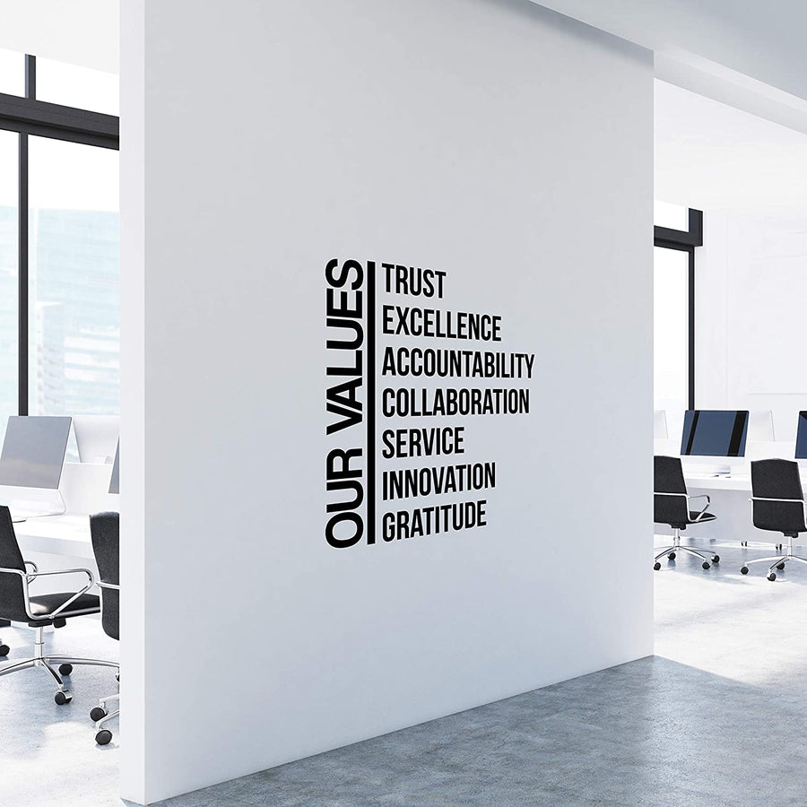 Our Values Wall Decal Sticker