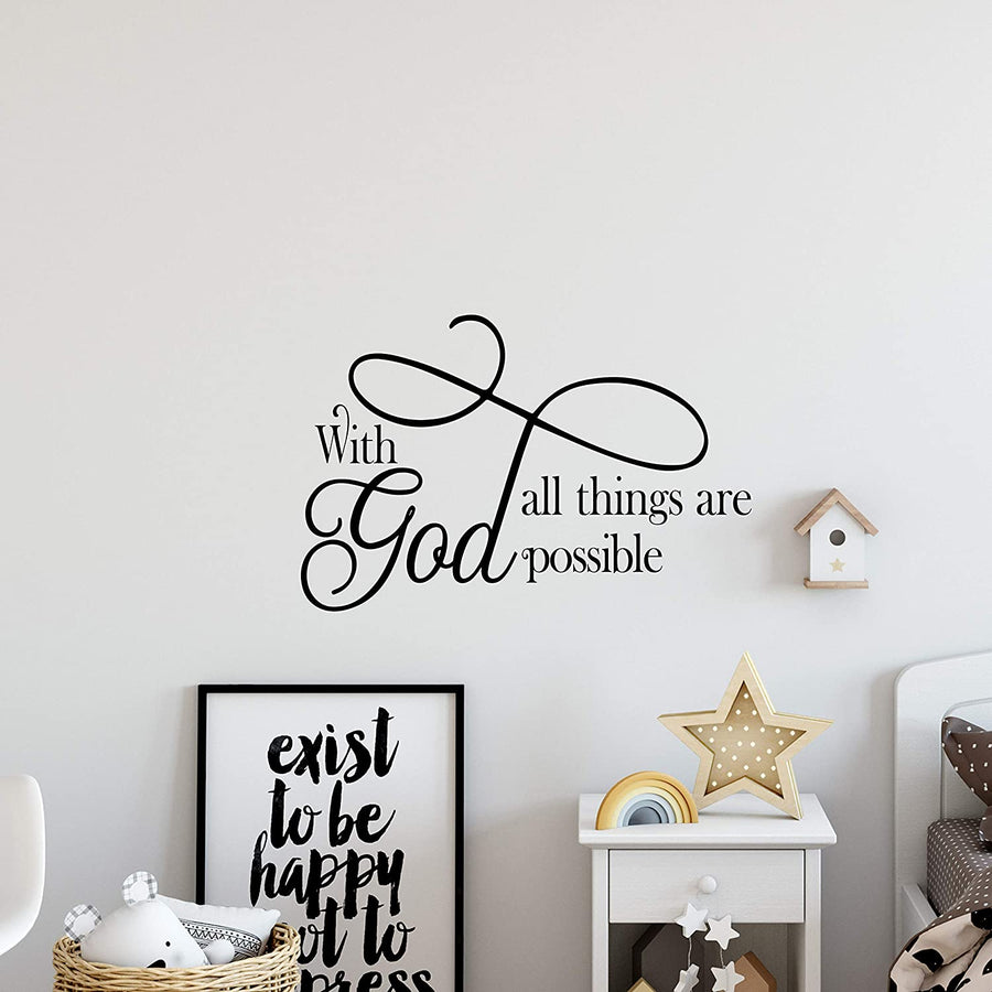 With God All Things are Possible Wall Decal Sticker