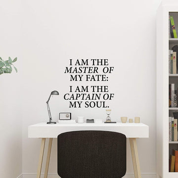 I Am The Master of My Fate I Am The Captain of My Soul Wall Decal Sticker