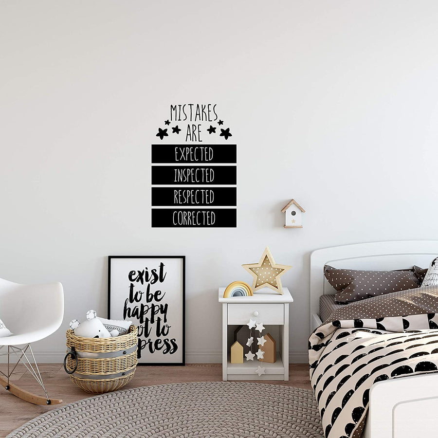 Mistakes are Expected Inspected Respected Corrected Wall Decal Sticker