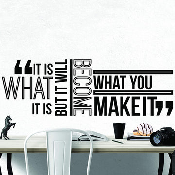 It is What it is But it Will Become What You Make It Wall Decal Sticker