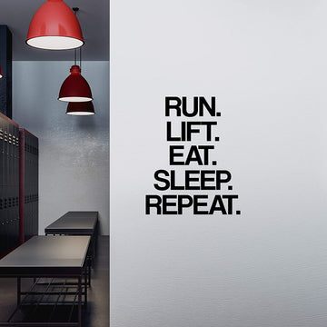 Run Lift EAT Sleep Repeat Wall Decal Sticker