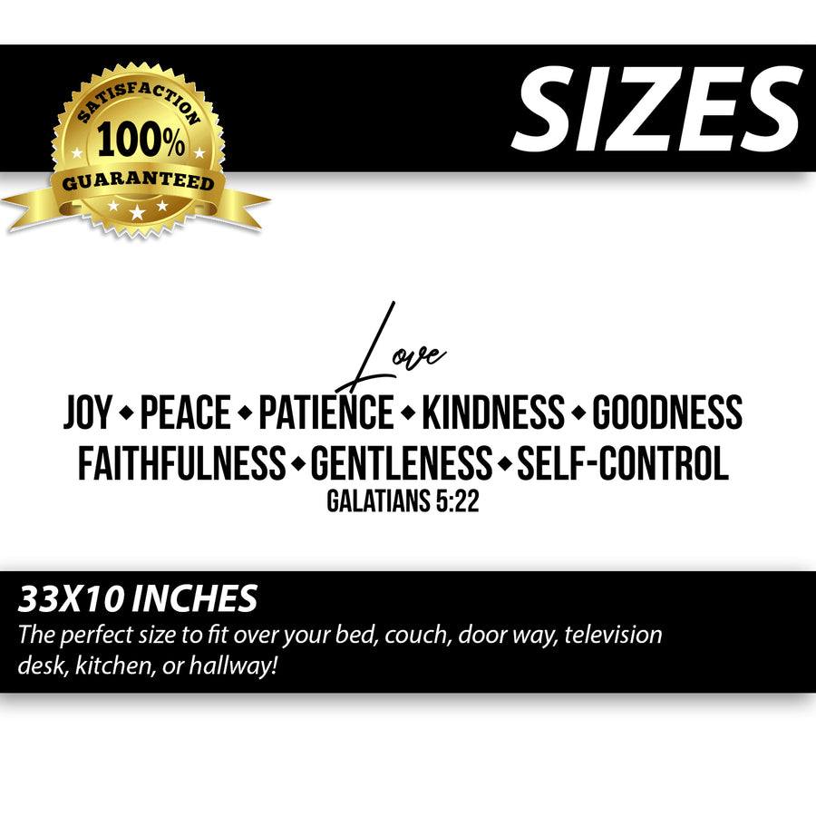 Love Joy Peace Patience Kindness Goodness Faithfulness Gentleness Self Control Galatians Wall Decal Sticker
