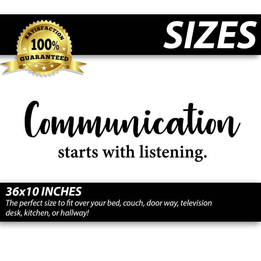 Communication Starts with Listening Wall Decal Sticker