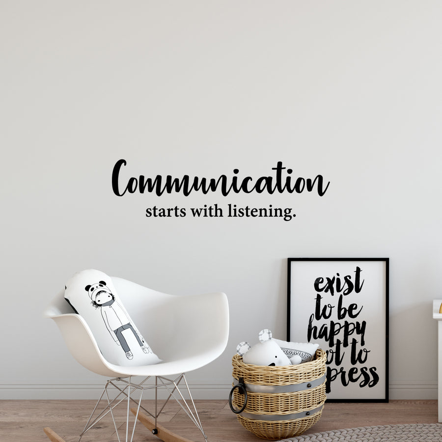 Communication Starts with Listening Wall Decal Sticker